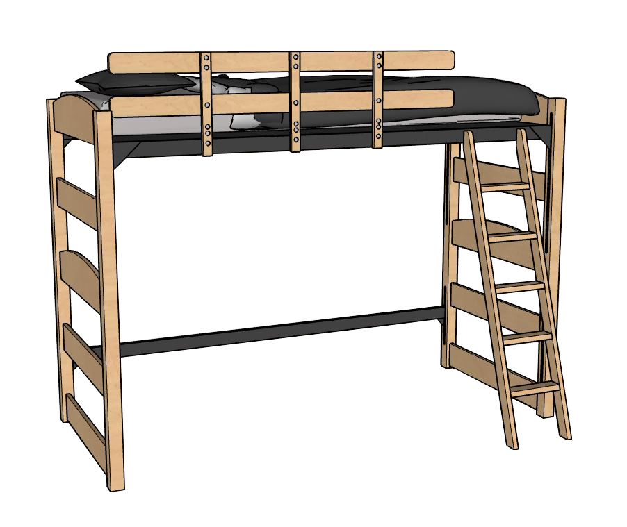 60"H Sedona Style Loft Bed